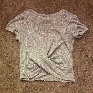 Gray fitted crop top